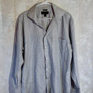 Jos. A. Bank Reserve Men's 16 34 Gray White Check Tailored Fit Dress Shirt